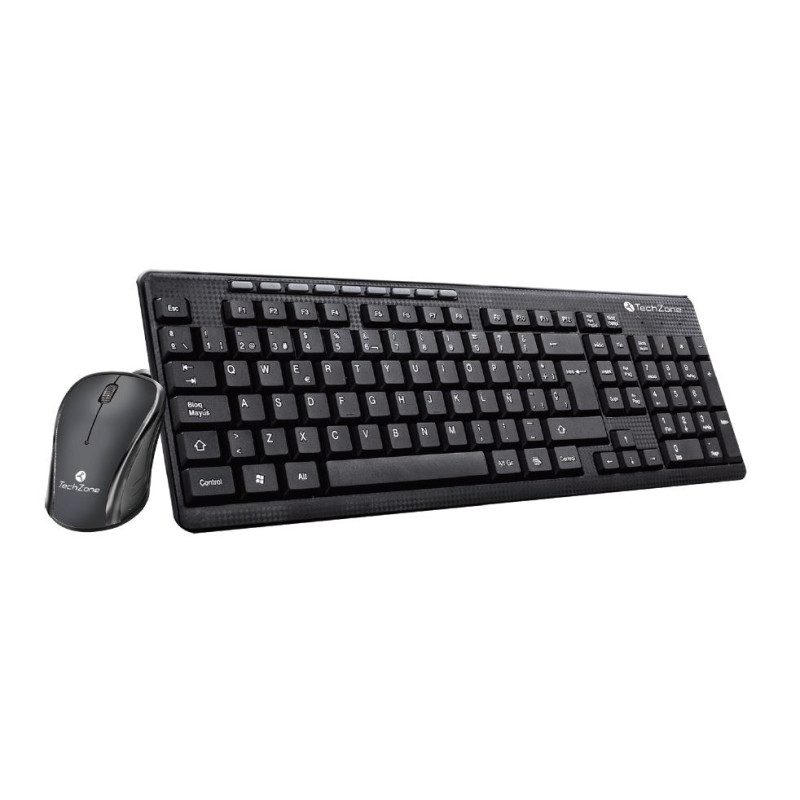 Kit teclado y mouse alambrico techzoneusb negro multimedia Kit teclado y mouse alambrico techzoneusb negro multimedia