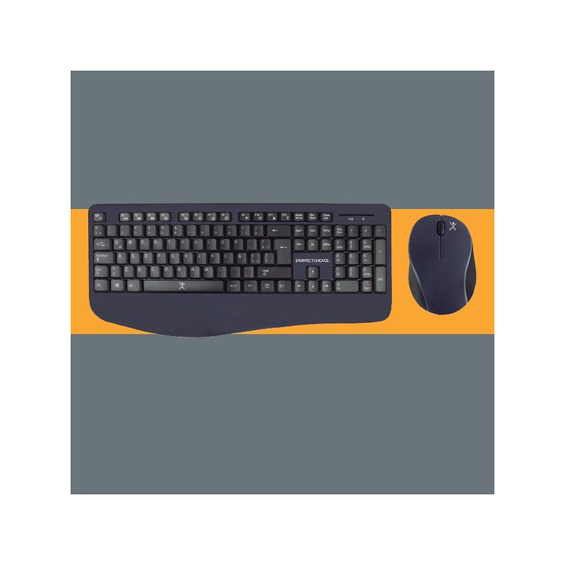 Kit teclado y mouse Perfect Choice Black Round negro inalambrico Kit teclado y mouse Perfect Choice Black Round negro inalambrico
