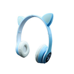 Audifonos Highlink Cat Headphones diadema en forma de gato Bluetooth batería integrada 400mAh color azul
