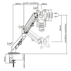 Soporte de Brazo Ovaltech para Monitor LCD de 17 a 27 (Resistencia 6.5kgs)